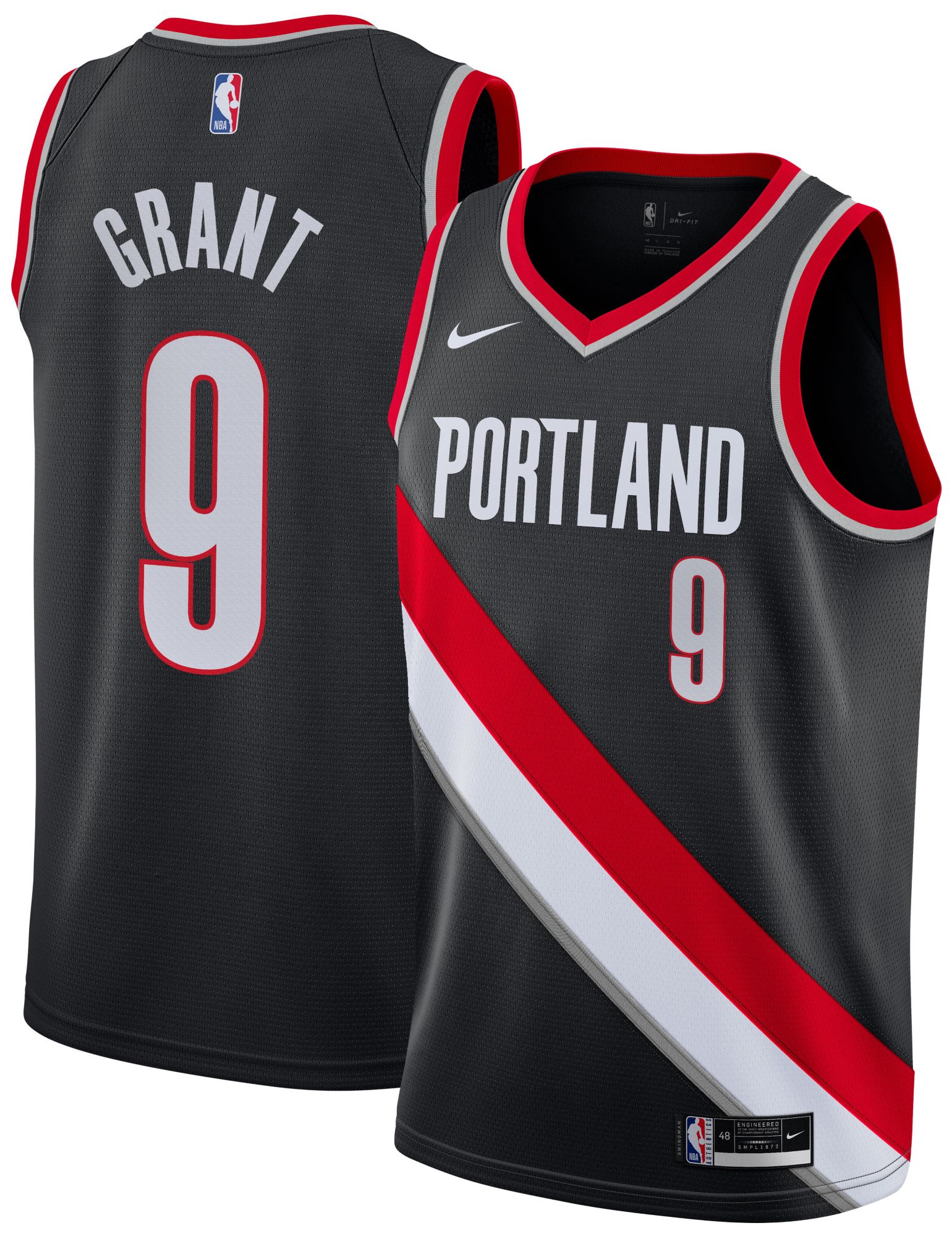 Nike Youth Portland Trail Blazers Black Jerami Grant #9 Swingman Icon Jersey product image