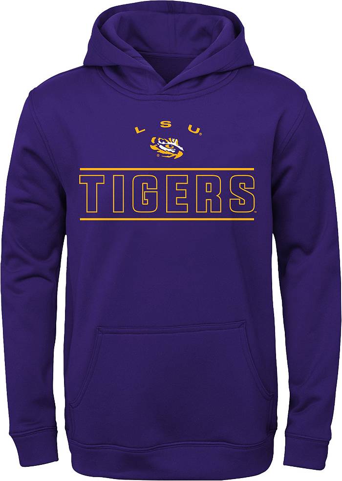 Nike Youth LSU Tigers Gray Club Fleece Mascot Name Pullover Hoodie
