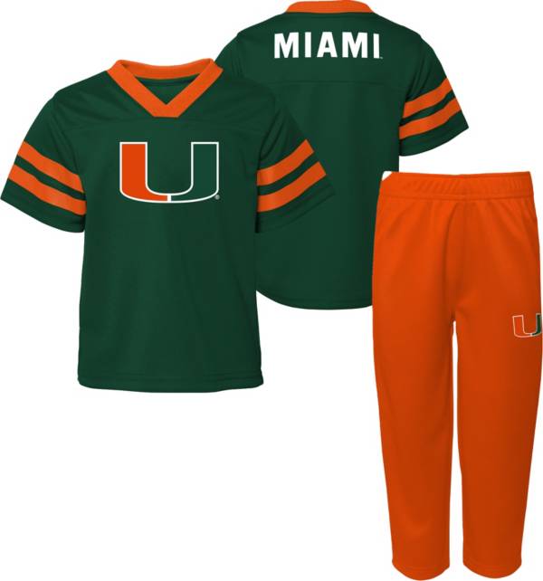 Youth adidas #1 Green Miami Hurricanes Team Replica Football Jersey