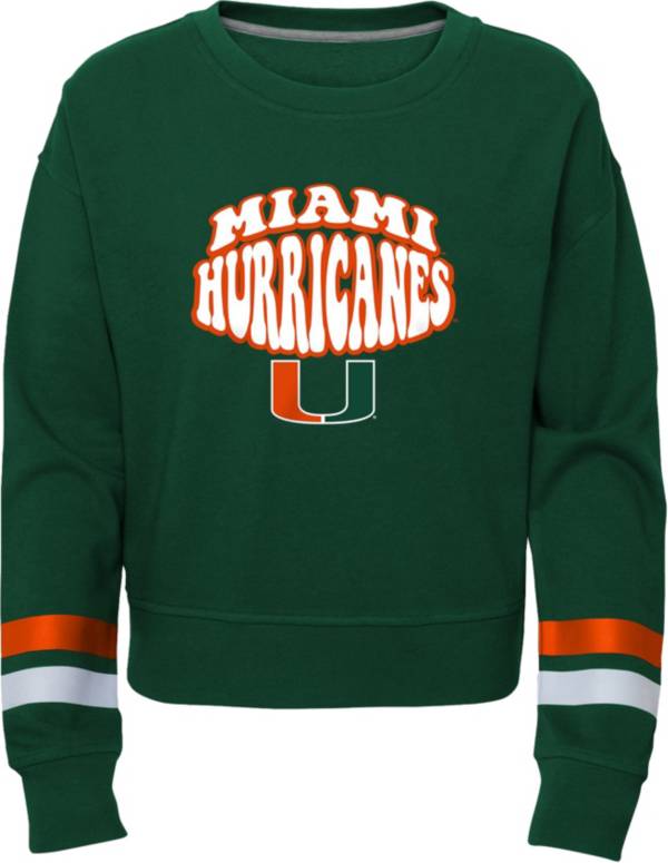 Outerstuff Youth Miami Hurricanes Green Crew Pullover Sweater product image