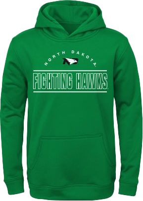 Gen2 Youth North Dakota Fighting Hawks Vibrant Green Hoodie