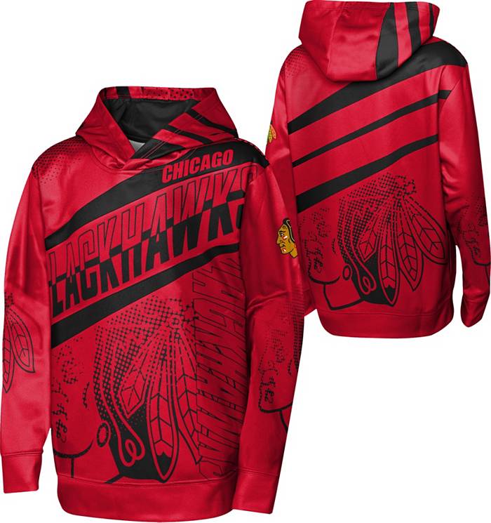 Chicago Blackhawks Youth Team Lock Up Pullover Hoodie - Red