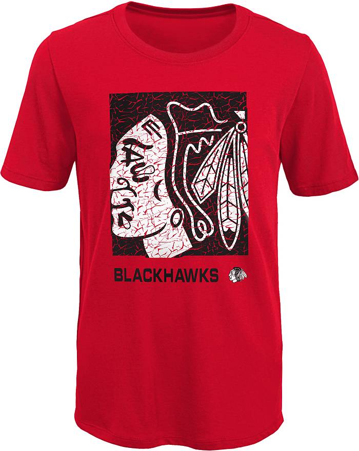 Outerstuff Youth NHL Chicago Blackhawks Adept Quarterback Pullover Hoodie - Black & White - XL Each