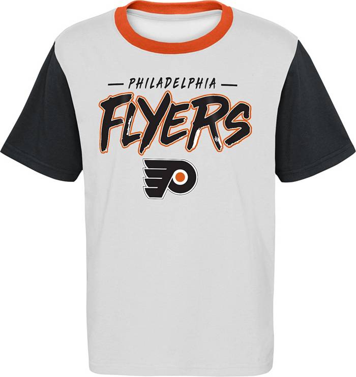 Outerstuff Youth Orange Philadelphia Flyers Stick Logo T-Shirt Size: Large