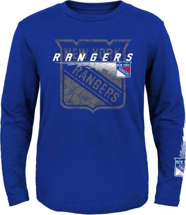 Youth Blue New York Rangers Primary Logo Long Sleeve T-Shirt