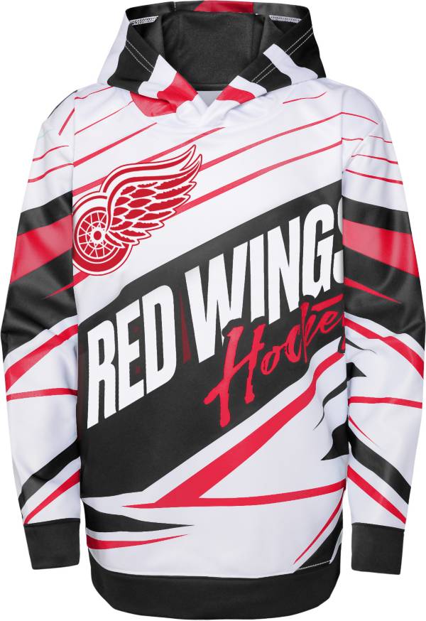 NHL Youth Detroit Red Wings Black/White Adept Quarterback Pullover Hoodie product image
