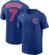 Dansby Swanson Chicago Cubs Women's Backer Slim Fit T-Shirt - Ash