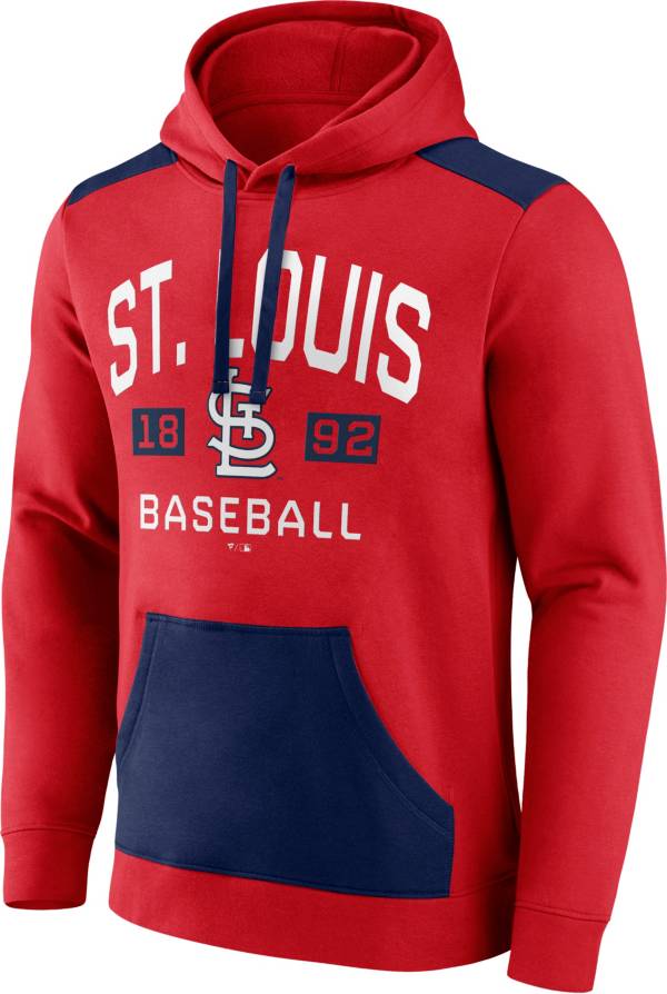 MLB Men's St. Louis Cardinals Red Colorblock Pullover Hoodie