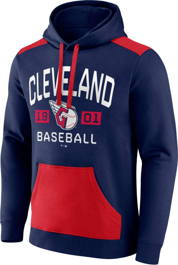 MLB Men's Cleveland Guardians Navy Colorblock Pullover Hoodie product image