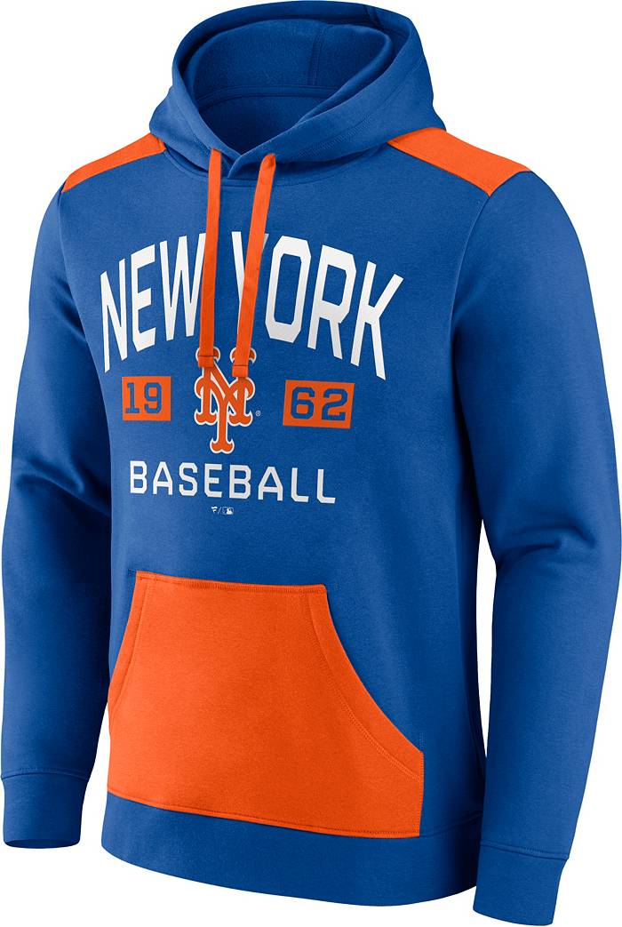 MLB Men's New York Mets Royal Colorblock Pullover Hoodie