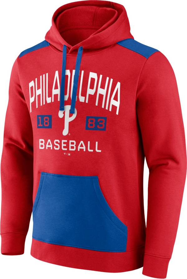 MLB Men's Philadelphia Phillies Red Colorblock Pullover Hoodie product image