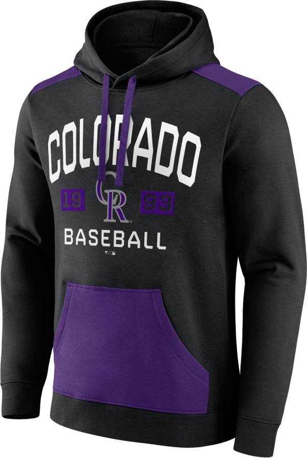 MLB Men's Colorado Rockies Black Colorblock Pullover Hoodie product image
