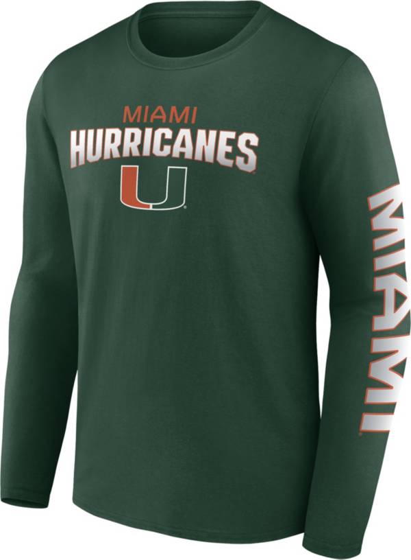 NCAA Men's Miami Hurricanes Green Iconic Anyone's Game Long Sleeve T-Shirt product image