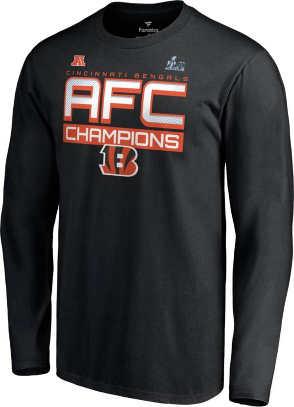 NFL Men's 2021 AFC Conference Champions Cincinnati Bengals Icon Slant Big & Tall Long Sleeve T-Shirt