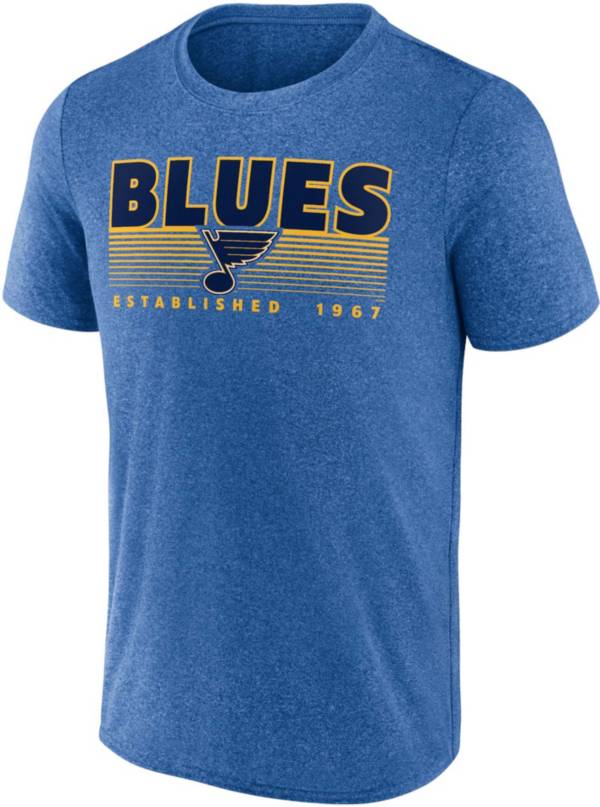 Fanatics Branded NHL St. Louis Blues Lights Out Grey Synthetic T-Shirt, Men's, Small