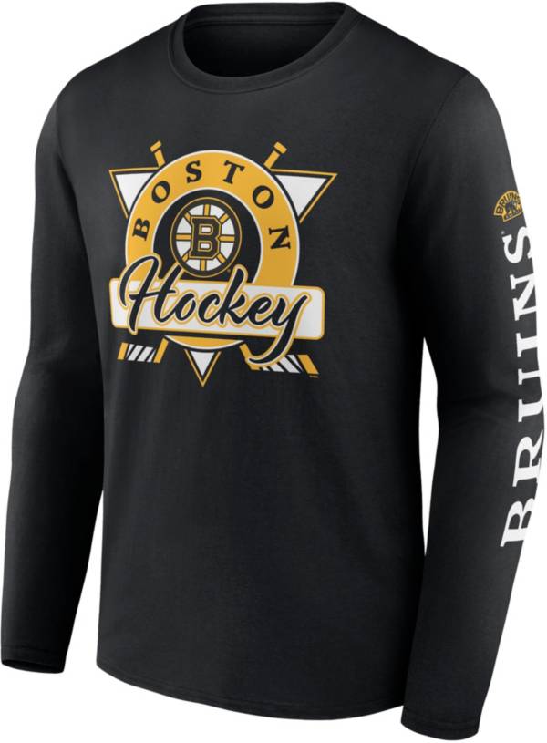 Men's Fanatics Branded Black Boston Bruins Covert Long Sleeve T-Shirt