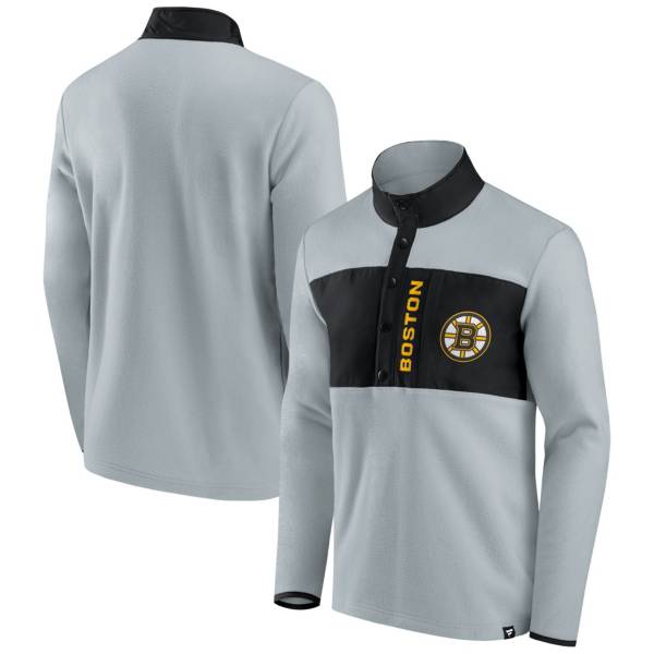 NHL Boston Bruins Polar Sport Grey Fleece Quarter-Zip Pullover Shirt product image