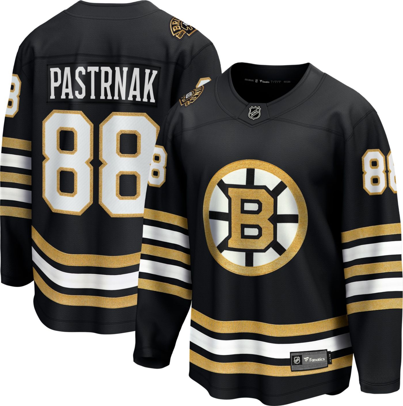 Fanatics Men s David Pastrnak Black Boston Bruins 100th Anniversary Premier Breakaway Player Jersey