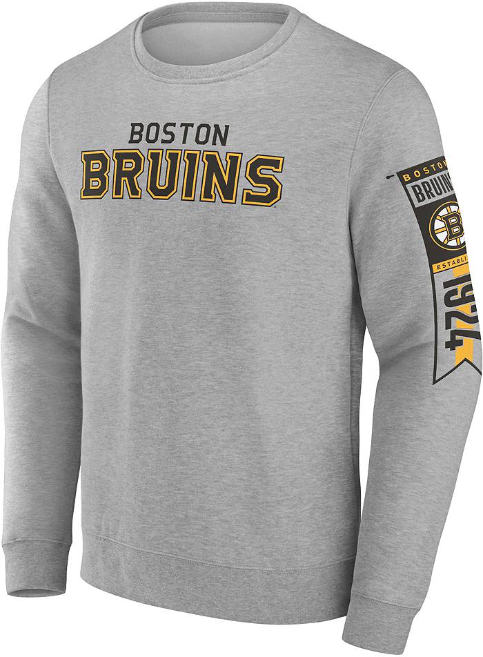 NHL Boston Bruins Team Wordmark Heather Grey Long Sleeve Shirt