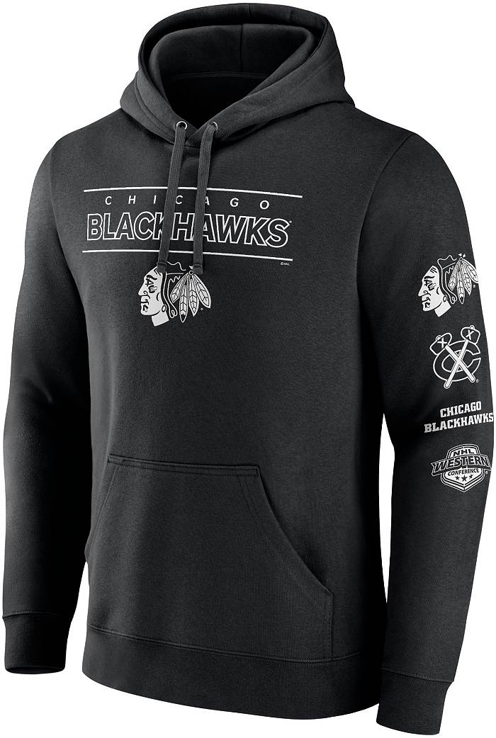 Men's Fanatics Branded Black Chicago Blackhawks Make The Play Pullover Hoodie