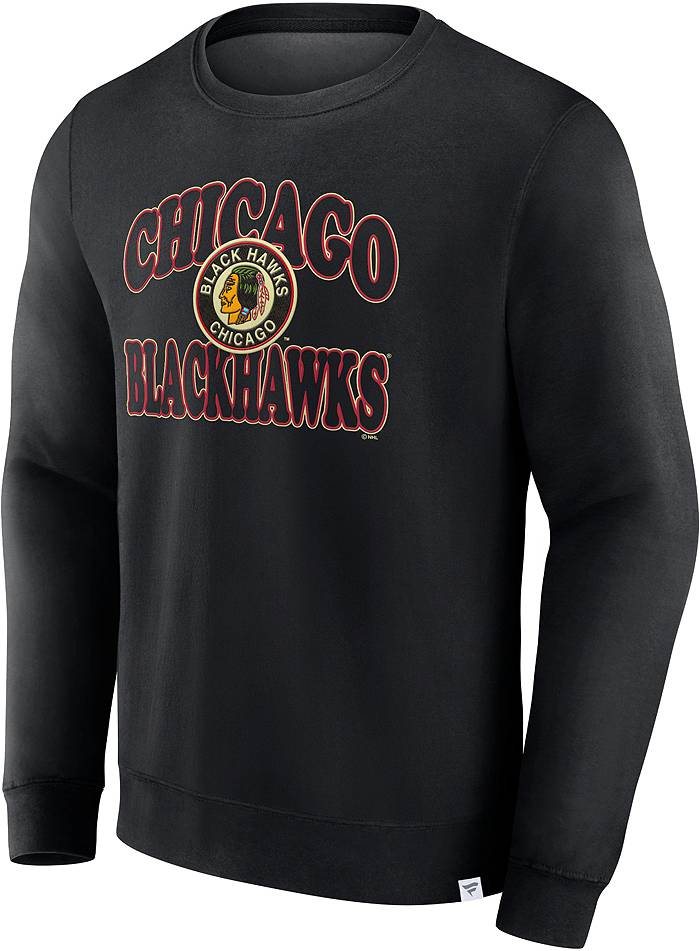 Fanatics NHL Chicago Blackhawks Vintage Black Crew Neck Sweatshirt, Men's, XL