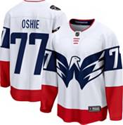 TJ Oshie Signed Washington Double-Suede Vertical Framed Red Jersey