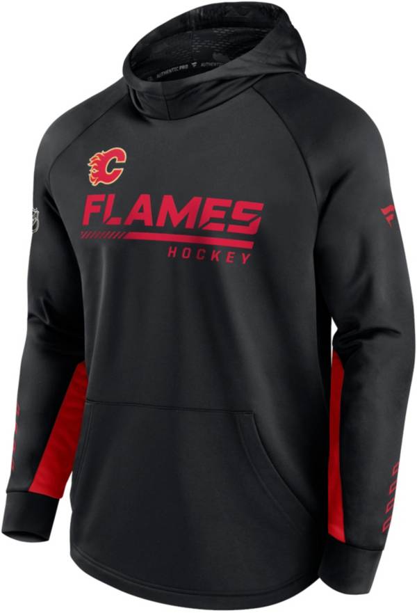 NHL Calgary Flames Authentic Pro Locker Room Black Pullover Hoodie