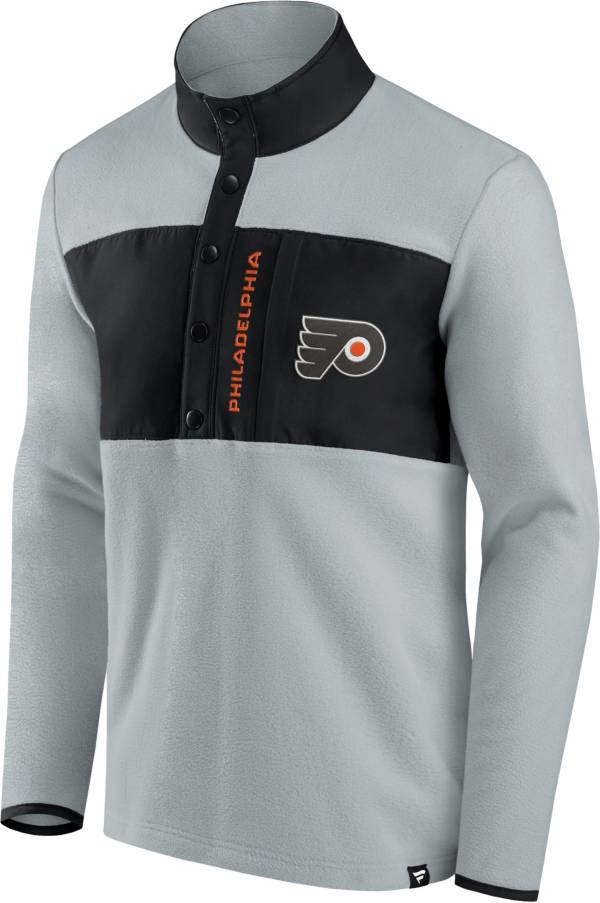 NHL Philadelphia Flyers Polar Sport Grey Fleece Quarter-Zip Pullover Shirt product image