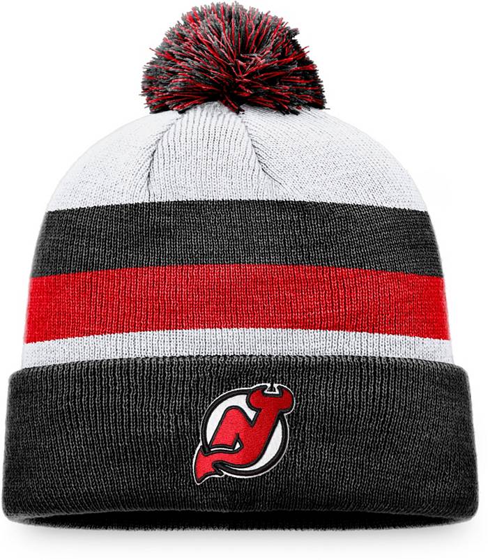 NHL New Jersey Devils Red White Beanie