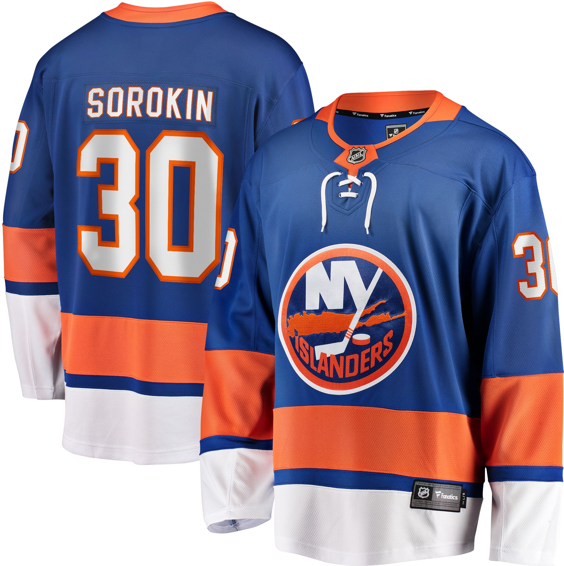 NHL Adult New York Islanders Ilya Sorokin #30 Breakaway Home Replica Jersey product image