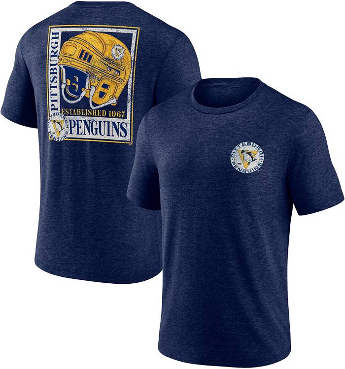 Fanatics NHL Women's Pittsburgh Penguins Vintage Tri-Blend Navy T-Shirt, Medium, Blue