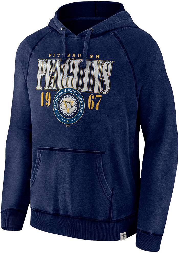 Pittsburgh Penguins Fanatics Branded Washed Old Favorite Pullover Hoodie -  Blue
