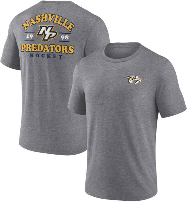 NHL Nashville Predators 2-Hit Tri-Blend Grey T-Shirt | Dick's Sporting ...