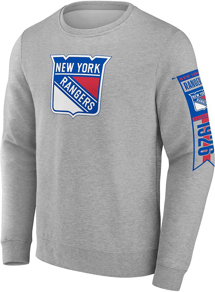 NHL New York Rangers Team Wordmark Heather Blue Long Sleeve Shirt