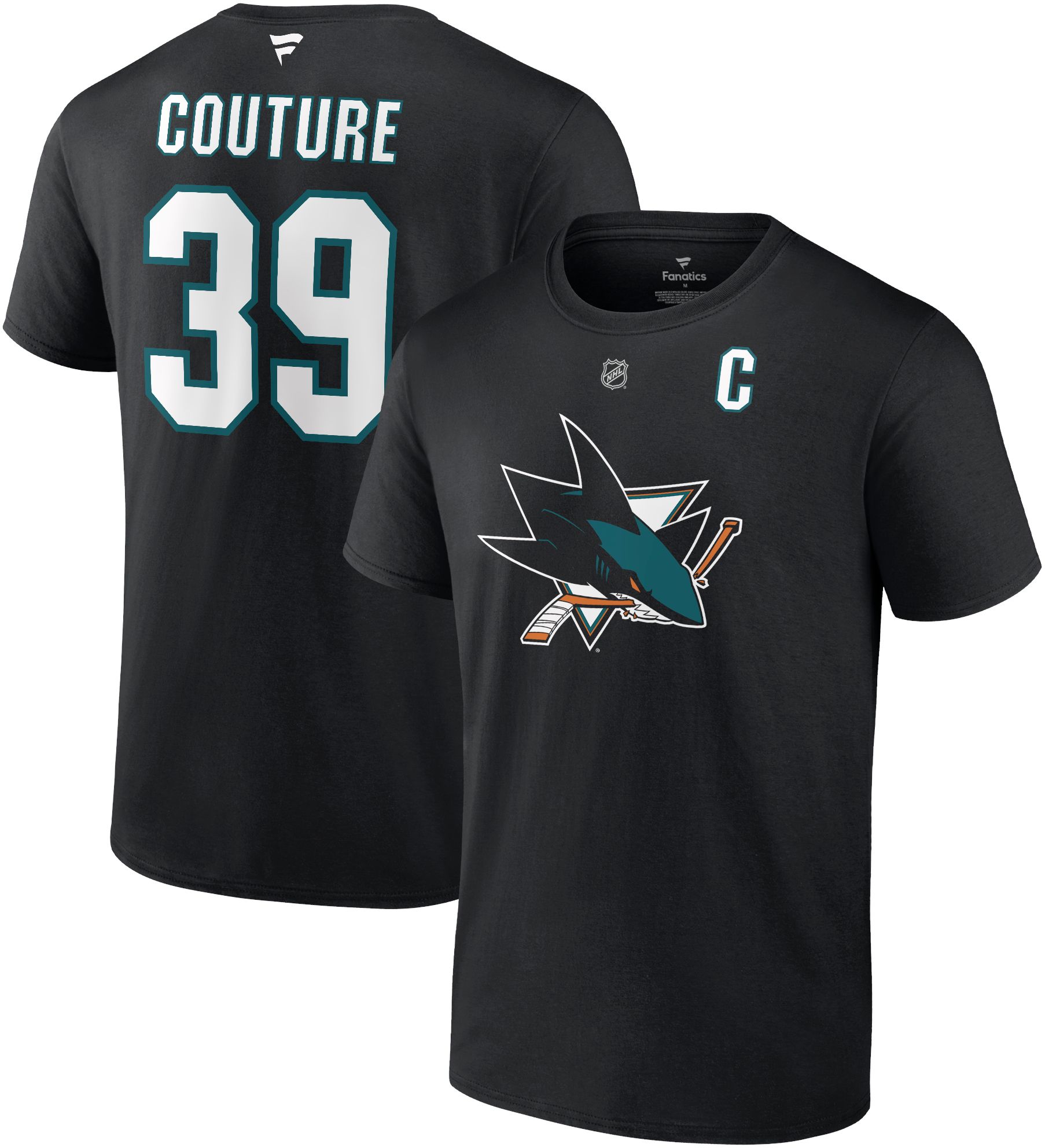 NHL Adult San Jose Sharks Logan Couture #39 Black T-Shirt product image