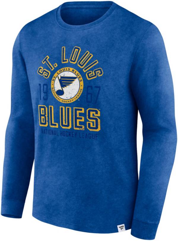 Men's Fanatics Branded Heather Blue St. Louis Blues Keep The Zone Long Sleeve T-Shirt