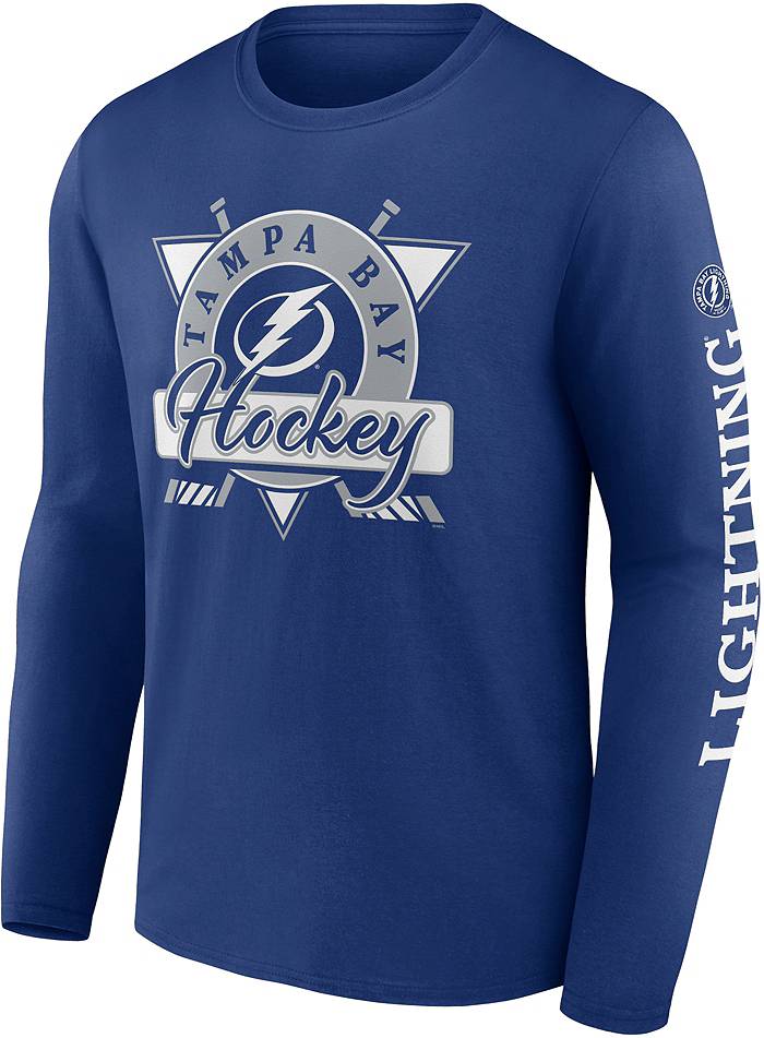 Tampa Bay Lightning Jersey Mens L Large Blue Nike NHL Street Hockey Long  Sleeve