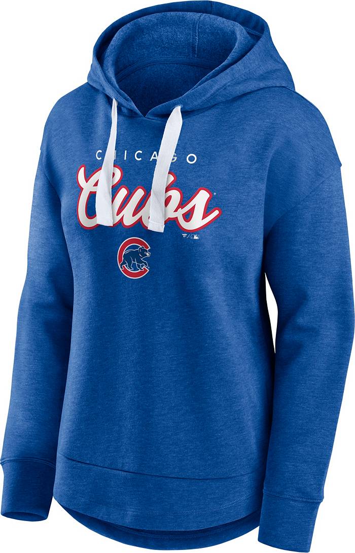 MLB Productions Youth Royal/Heathered Gray Chicago Cubs Team Raglan Long Sleeve Hoodie T-Shirt Size: Large