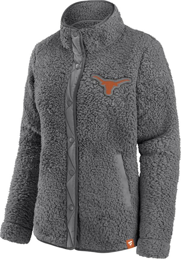 NCAA Women's Texas Longhorns Grey Iconic Sherpa Full Snap Jacket product image