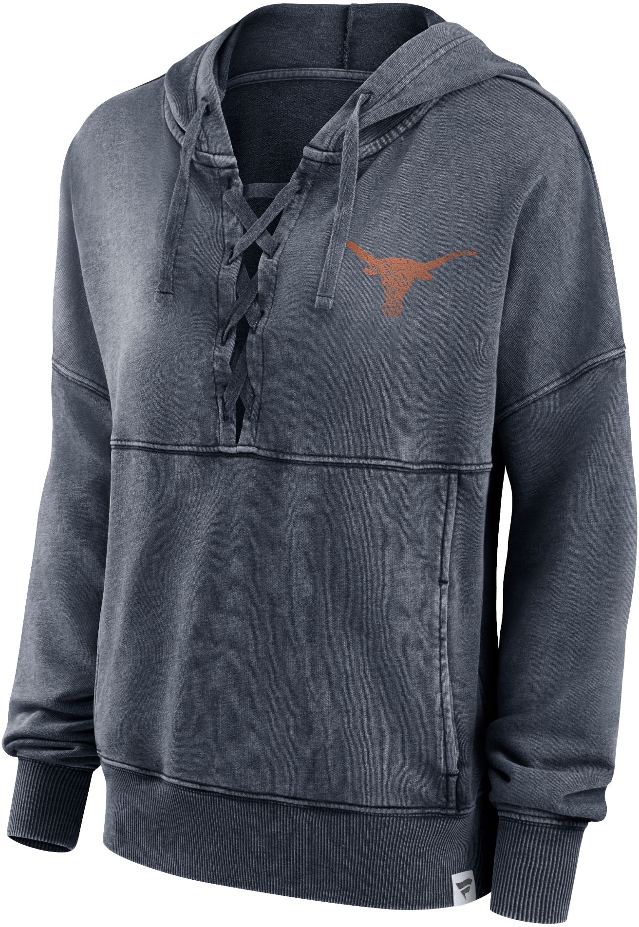 NCAA Women's Texas Longhorns Grey True Classic Acid Wash Lace Up Hoodie product image
