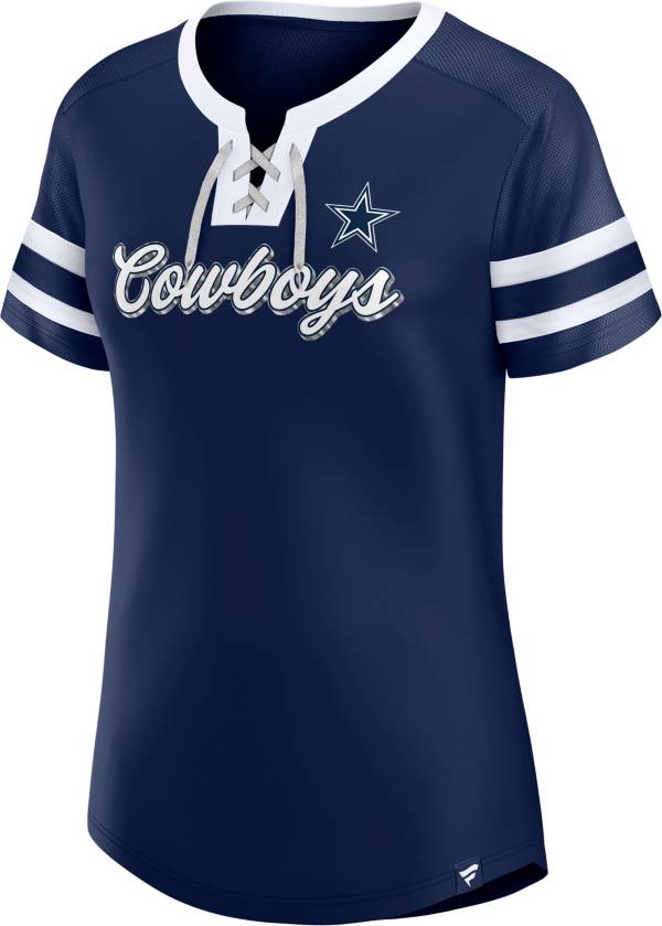 Dallas Cowboys Women's Lace-Up Navy T-Shirt product image