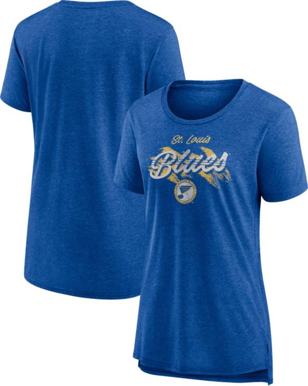 St. Louis Blues Retro Brand Gray Vintage Soft Tri-Blend Short Sleeve T-Shirt