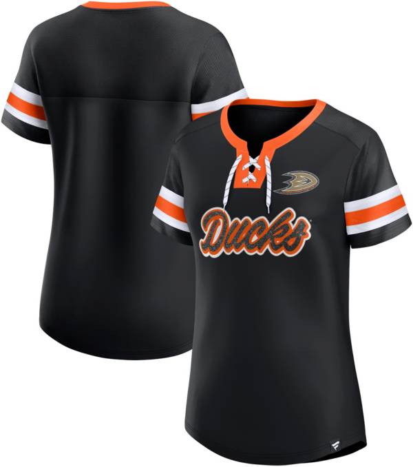 NHL Women's Anaheim Ducks Iconic Athena Black Lace-Up T-Shirt product image