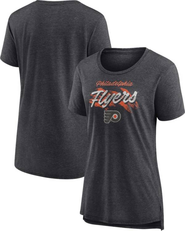 NHL Women's Philadelphia Flyers Vintage Charcoal Tri-Blend T-Shirt product image