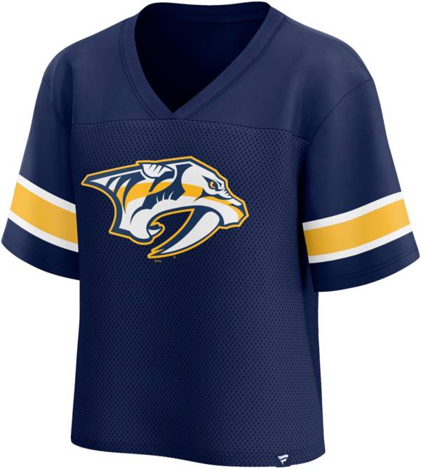 Fanatics NHL Nashville Predators Vintage Bi-Blend Navy Long Sleeve Shirt, Men's, XXL, Blue