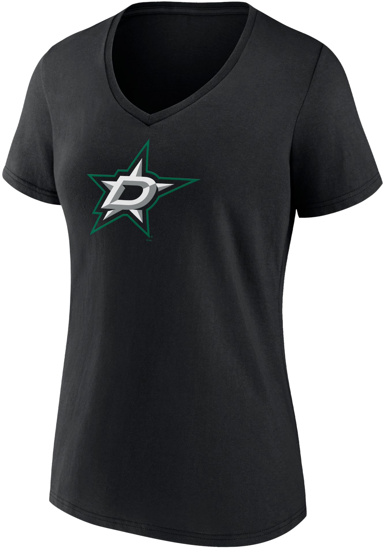 NHL Women's Dallas Stars Primary Logo Black V-Neck T-Shirt product image