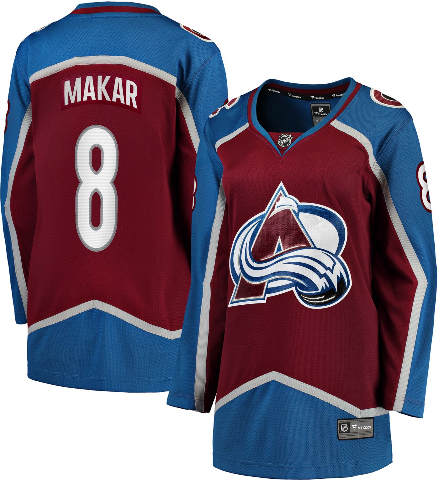 NHL Women s Colorado Avalanche Cale Makar 8 Breakaway Home Replica Jersey Dick s Sporting Goods