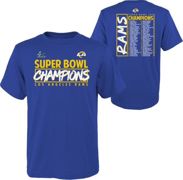 NFL Youth 2021 Super Bowl LVI Champions Los Angeles Rams Roster T-Shirt