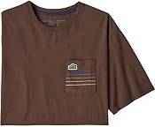 Patagonia Line Logo Ridge Stripe Organic Pocket T-Shirt - Men's Sound Blue, Xs