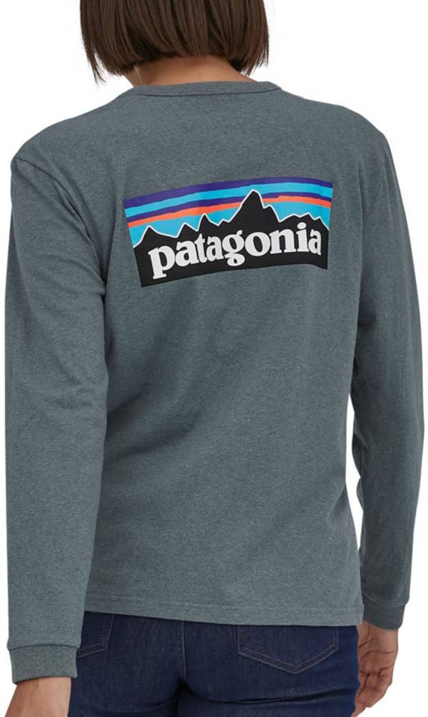 Mitt Tilskynde egetræ Patagonia Women's P-6 Logo Responsibili-Tee Long Sleeve Shirt | Dick's  Sporting Goods
